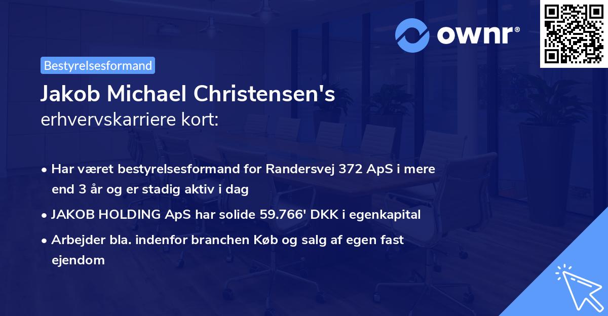 Jakob Michael Christensen's erhvervskarriere kort