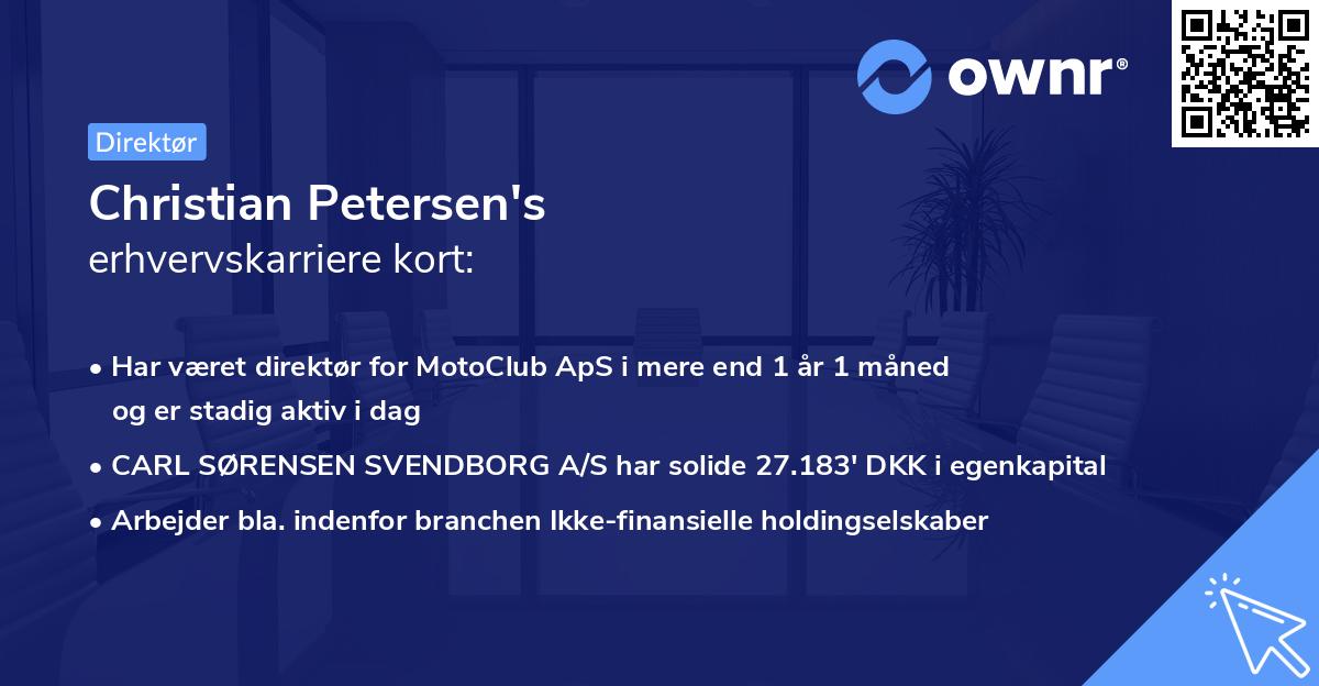 Christian Petersen's erhvervskarriere kort