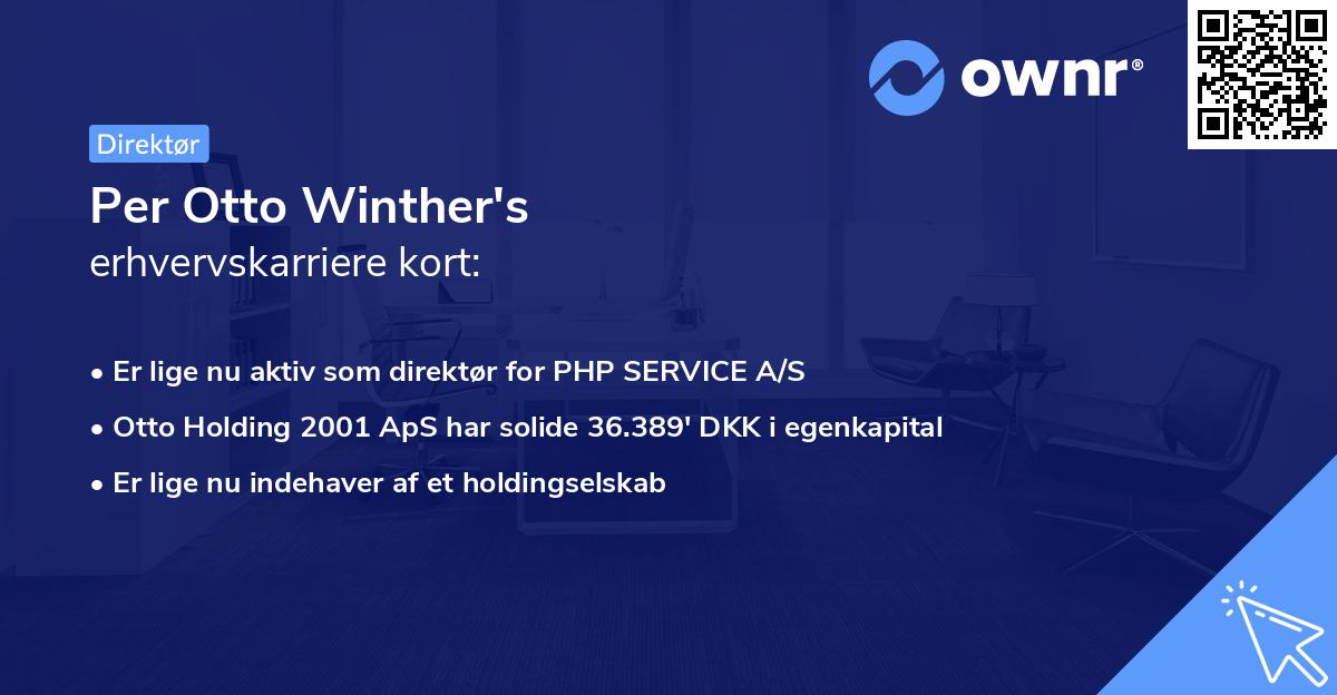 Per Otto Winther's erhvervskarriere kort