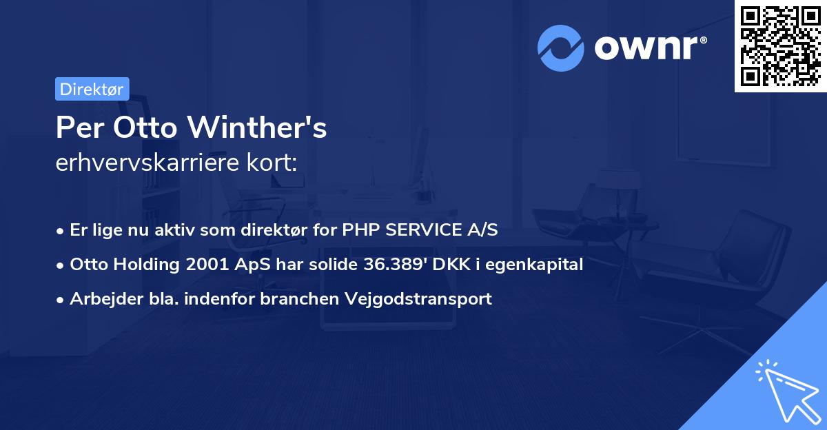 Per Otto Winther's erhvervskarriere kort