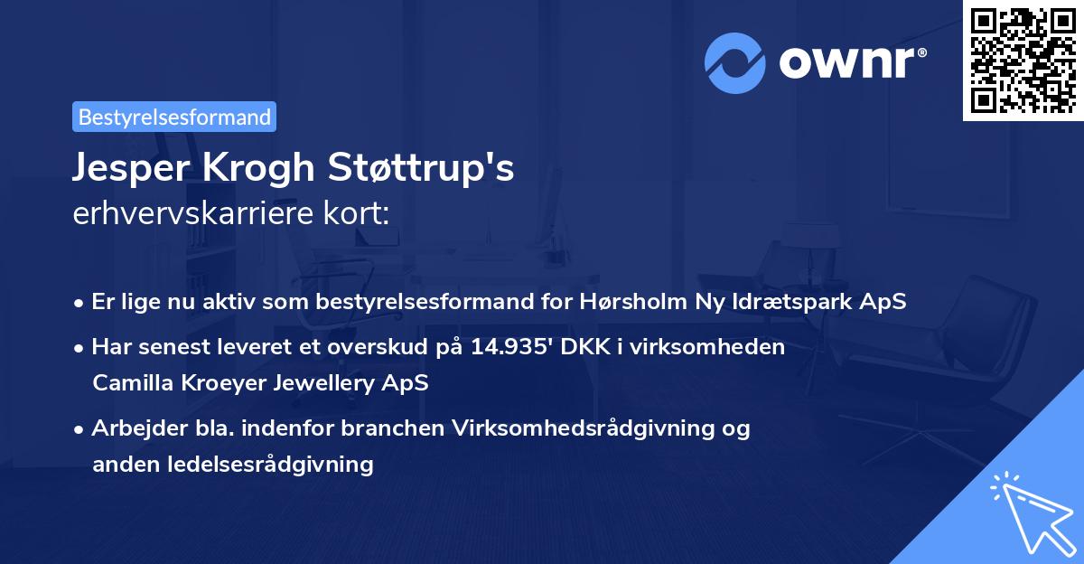 Jesper Krogh Støttrup's erhvervskarriere kort