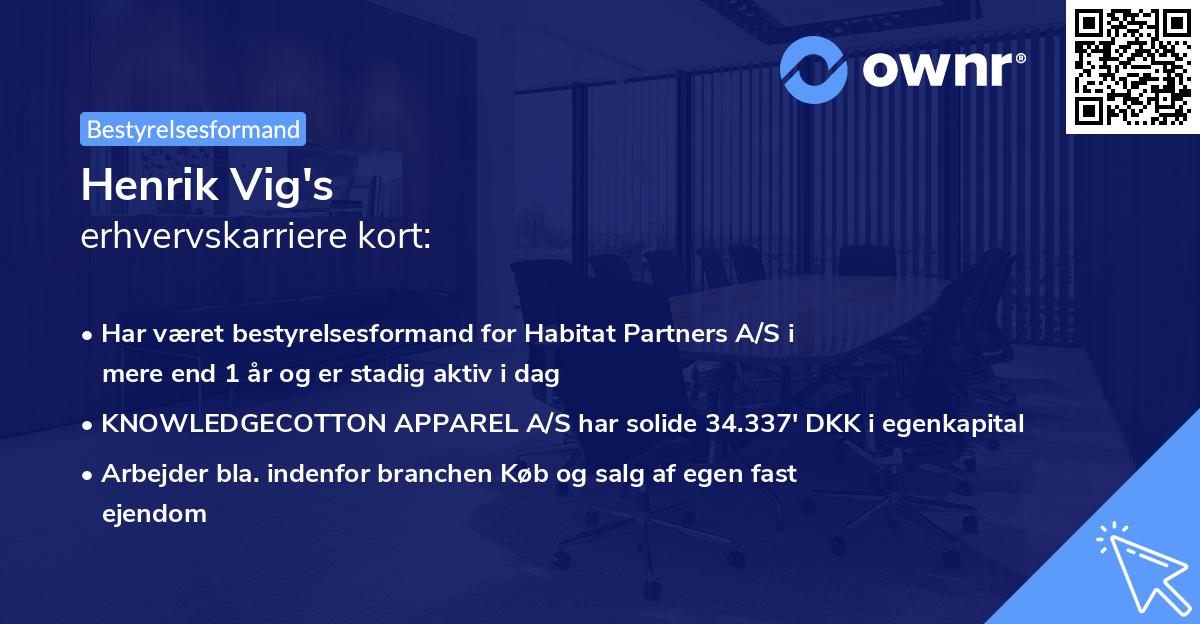 Henrik Vig's erhvervskarriere kort