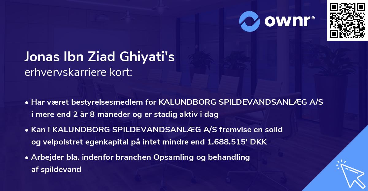 Jonas Ibn Ziad Ghiyati's erhvervskarriere kort