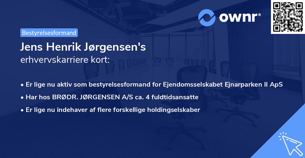 Jens Henrik Jørgensen's erhvervskarriere kort