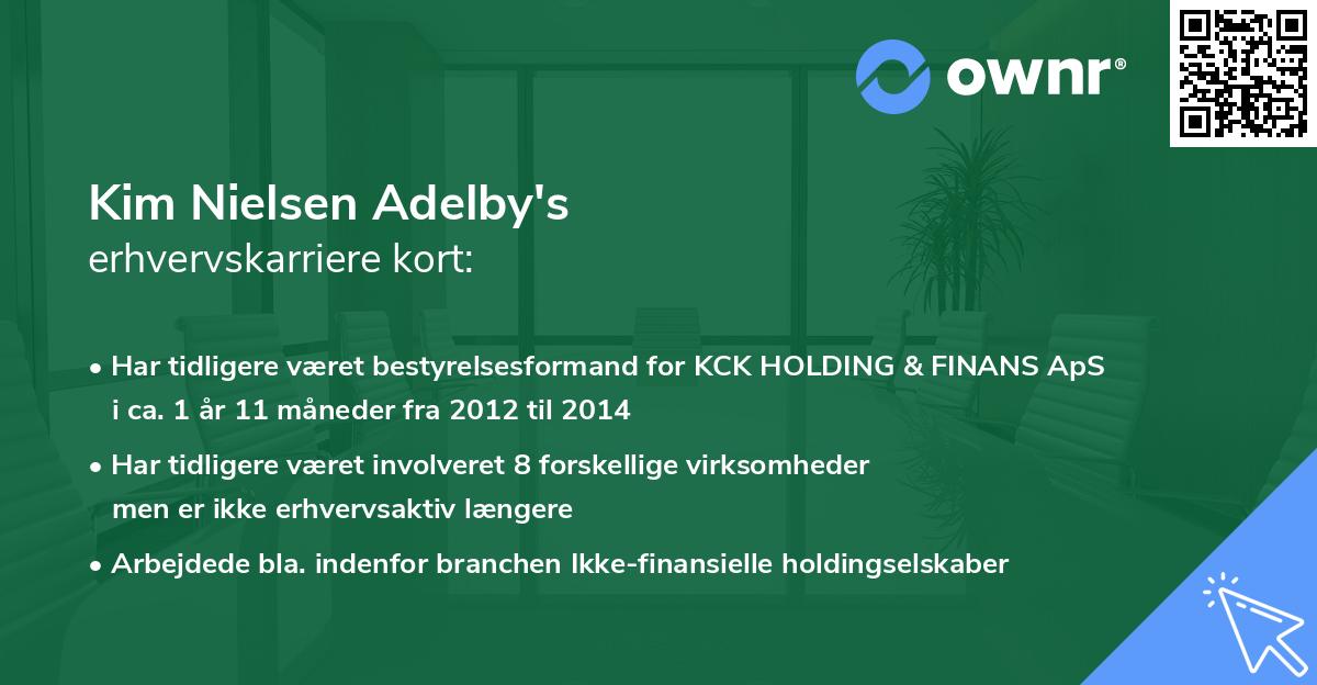 Kim Nielsen Adelby's erhvervskarriere kort