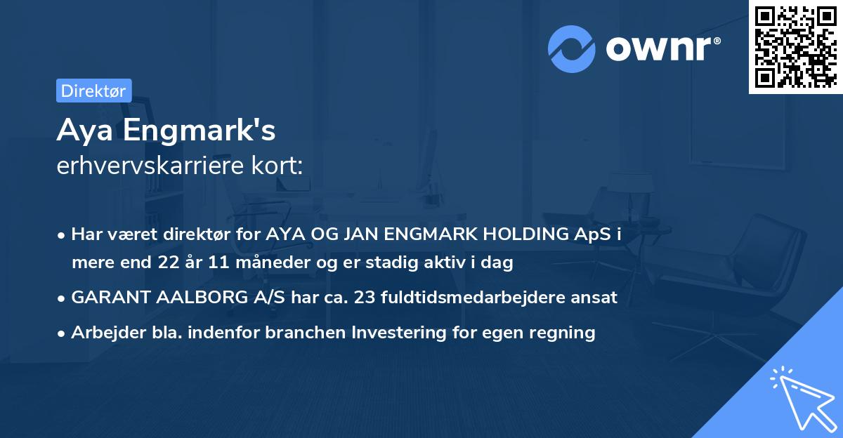 Aya Engmark's erhvervskarriere kort