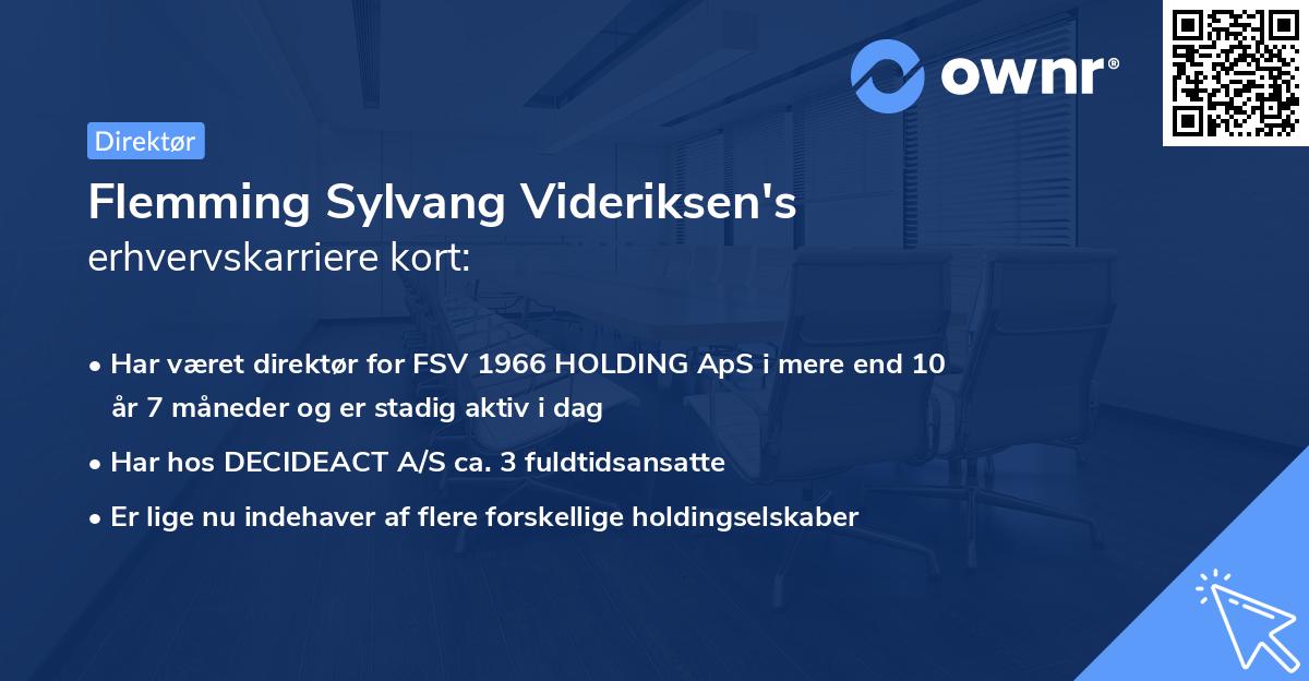 Flemming Sylvang Videriksen's erhvervskarriere kort