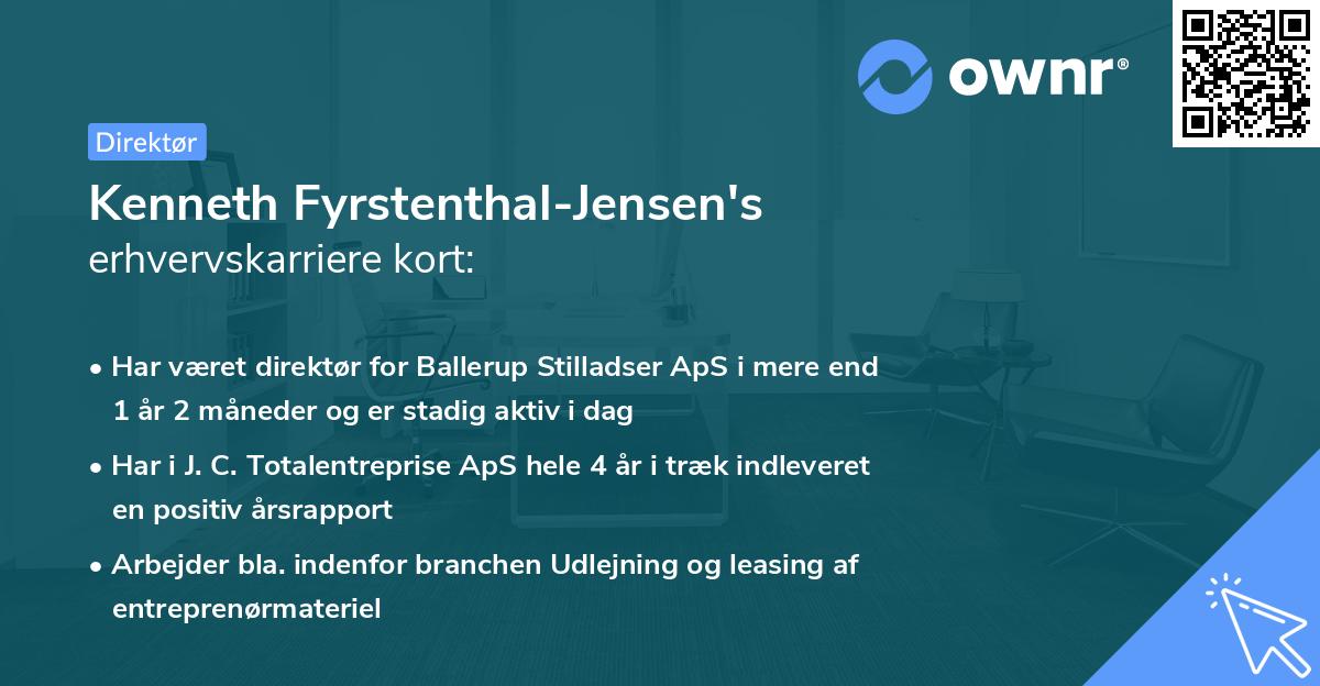 Kenneth Fyrstenthal-Jensen's erhvervskarriere kort
