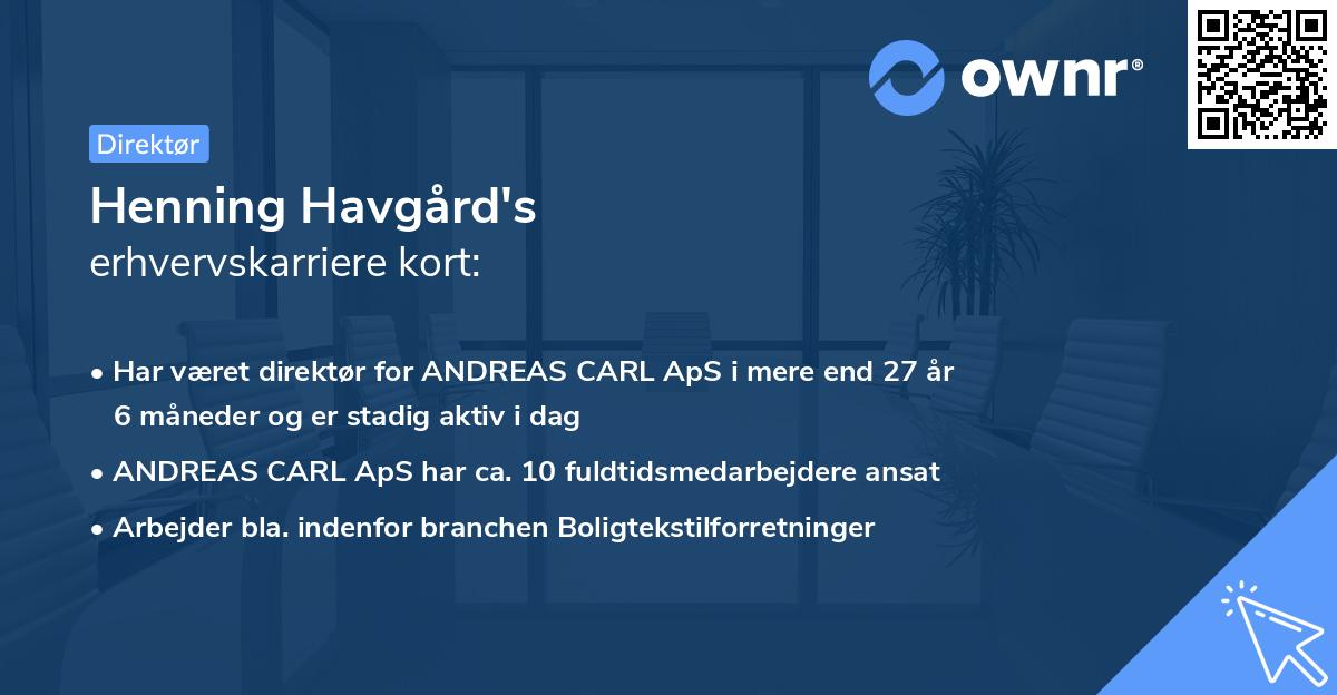 Henning Havgård's erhvervskarriere kort