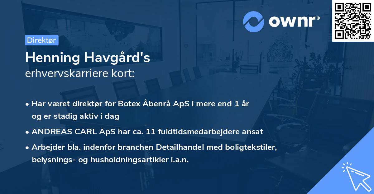 Henning Havgård's erhvervskarriere kort