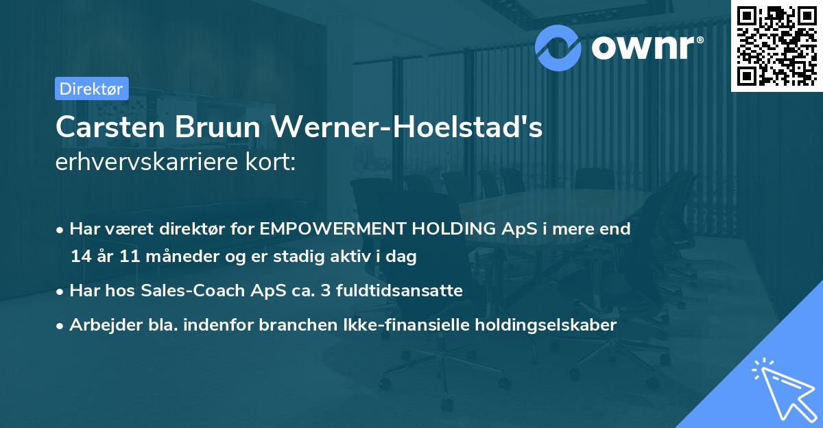 Carsten Bruun Werner-Hoelstad's erhvervskarriere kort