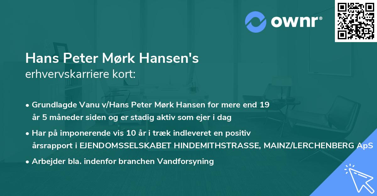 Hans Peter Mørk Hansen's erhvervskarriere kort