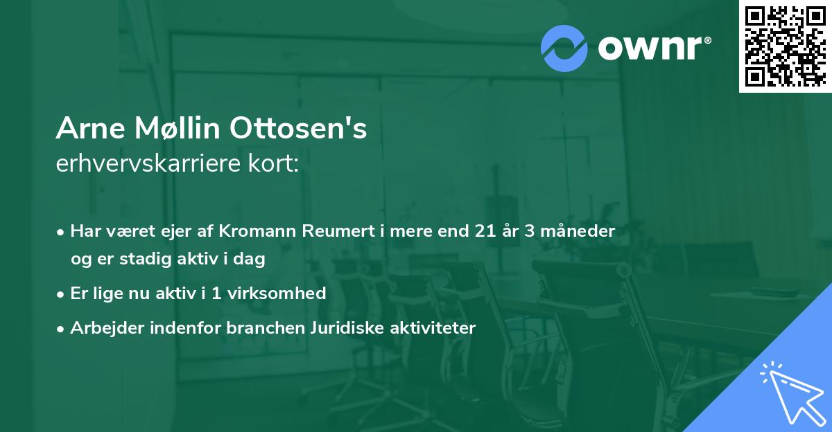Arne Møllin Ottosen's erhvervskarriere kort