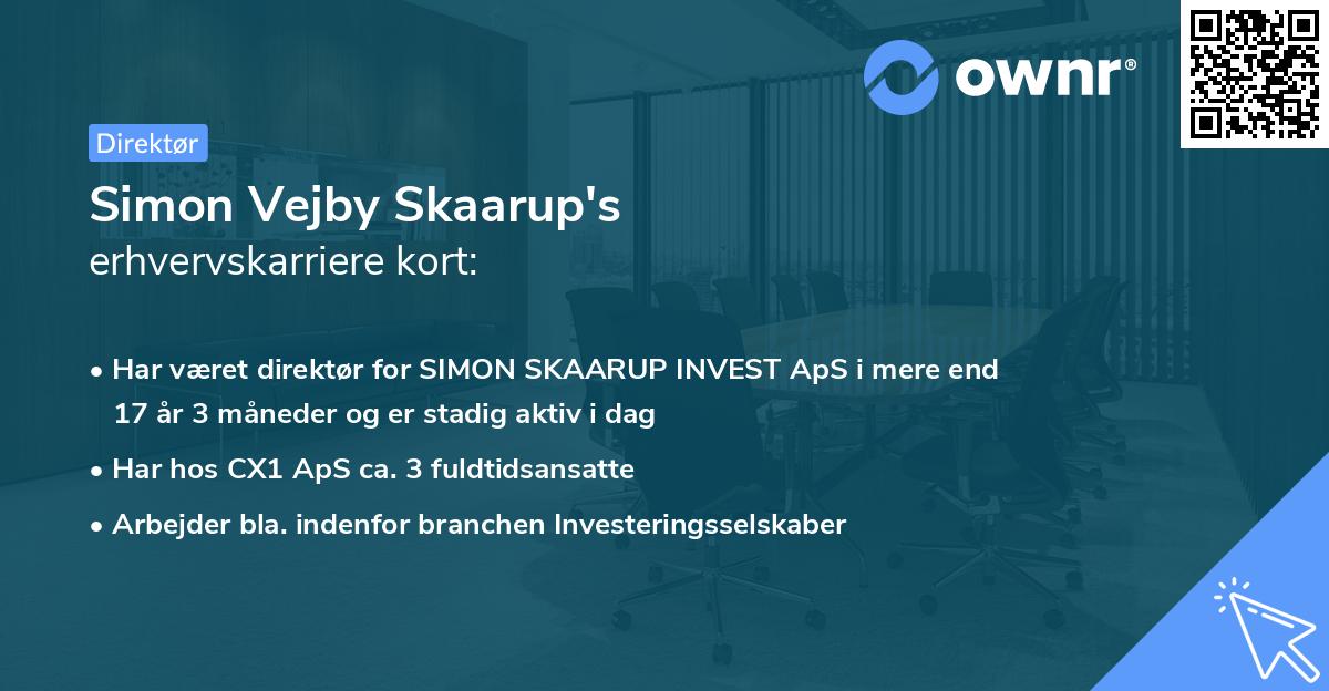 Simon Vejby Skaarup's erhvervskarriere kort