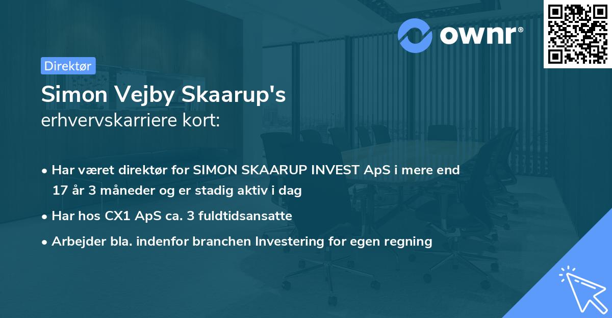 Simon Vejby Skaarup's erhvervskarriere kort