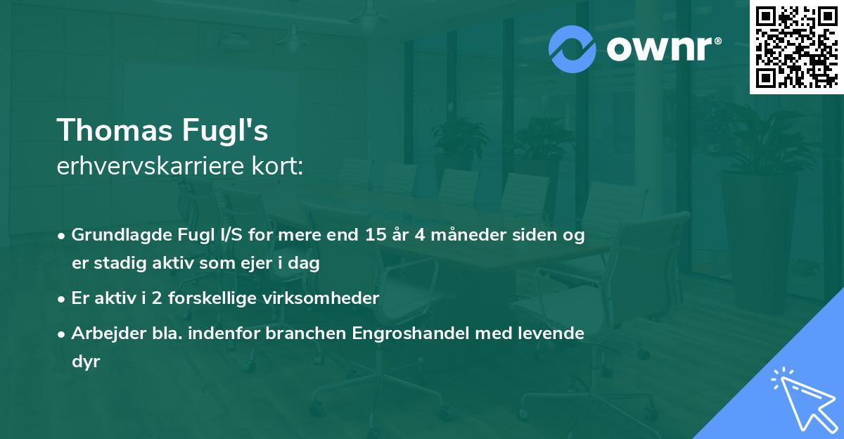 Thomas Fugl's erhvervskarriere kort