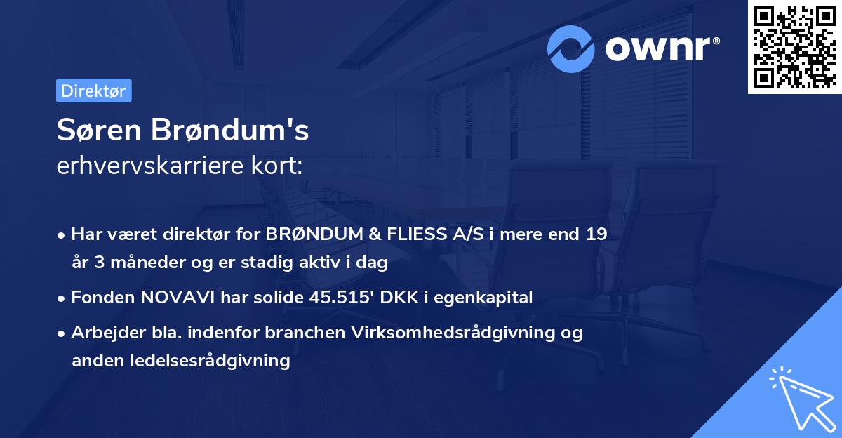 Søren Brøndum's erhvervskarriere kort
