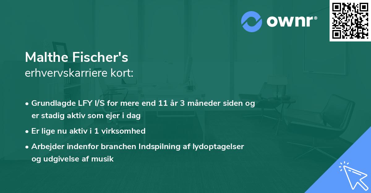 Malthe Fischer's erhvervskarriere kort