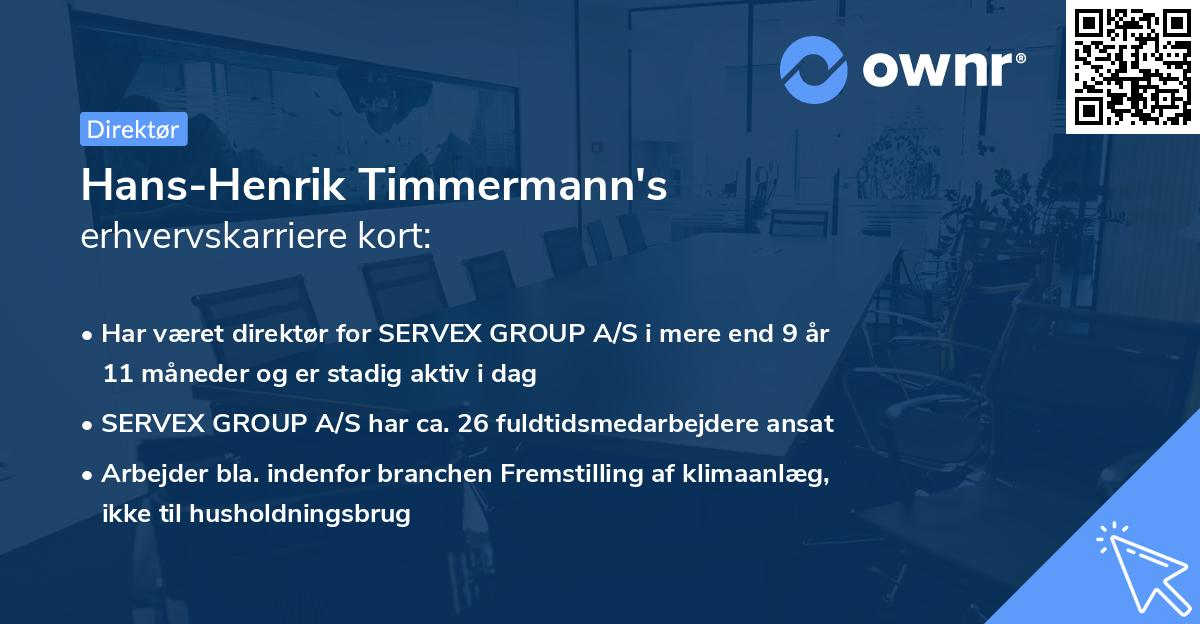 Hans-Henrik Timmermann's erhvervskarriere kort