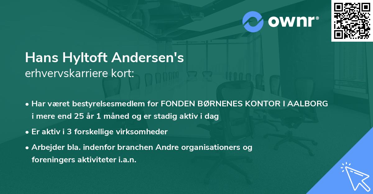 Hans Hyltoft Andersen's erhvervskarriere kort