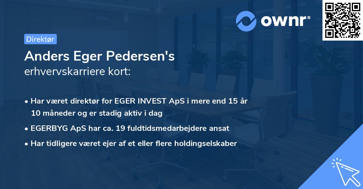 Anders Eger Pedersen's erhvervskarriere kort