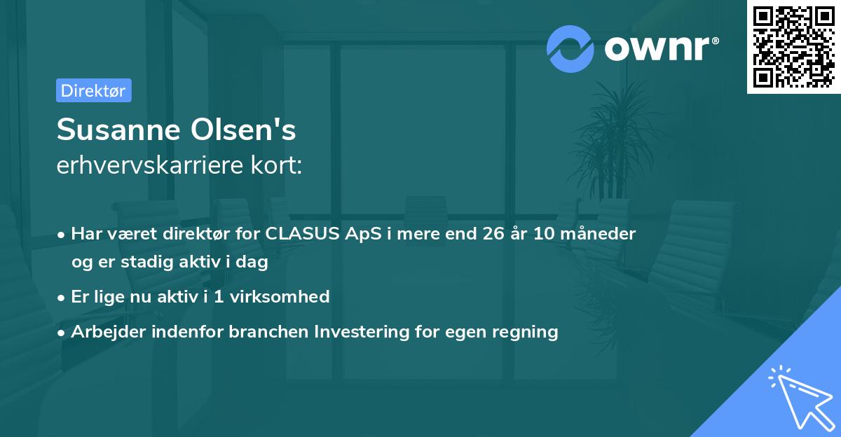 Susanne Olsen's erhvervskarriere kort