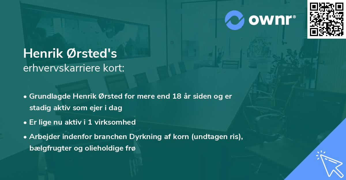 Henrik Ørsted's erhvervskarriere kort