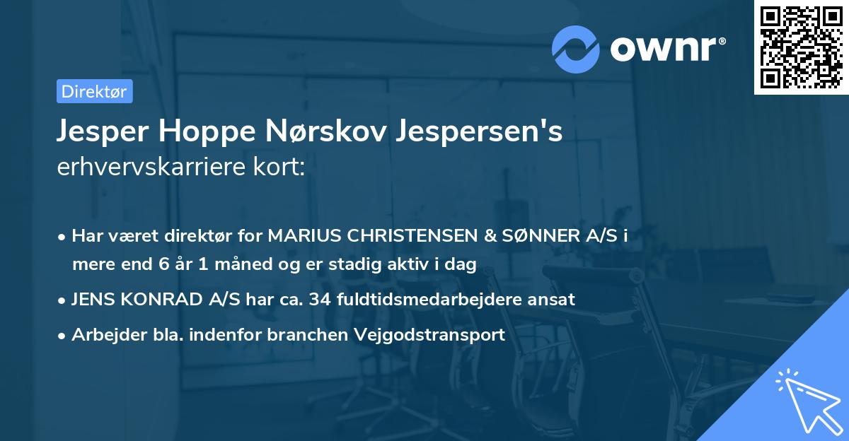Jesper Hoppe Nørskov Jespersen's erhvervskarriere kort