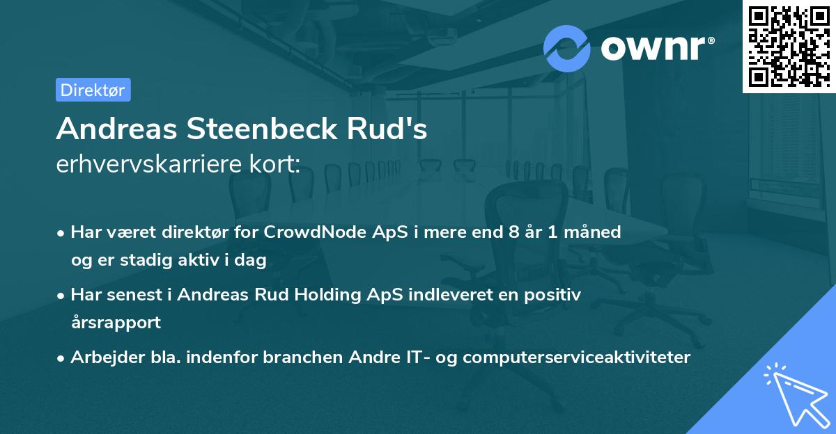 Andreas Steenbeck Rud's erhvervskarriere kort