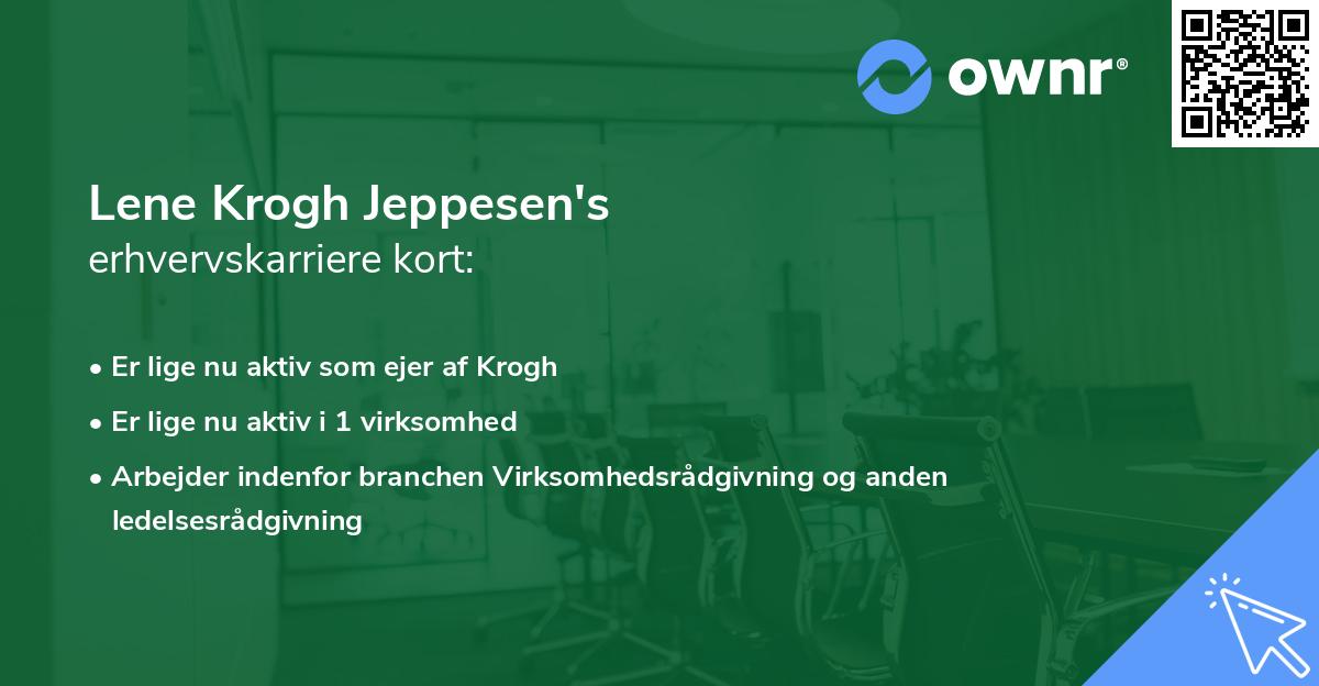 Lene Krogh Jeppesen's erhvervskarriere kort