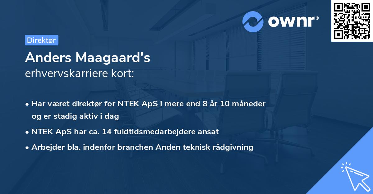 Anders Maagaard's erhvervskarriere kort