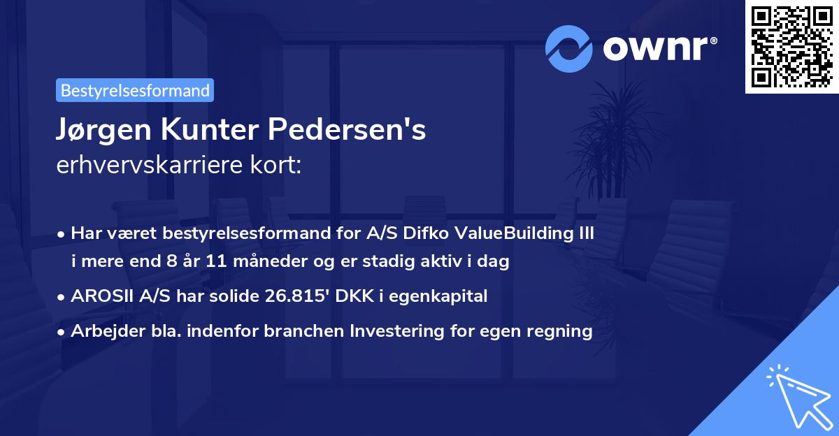 Jørgen Kunter Pedersen's erhvervskarriere kort