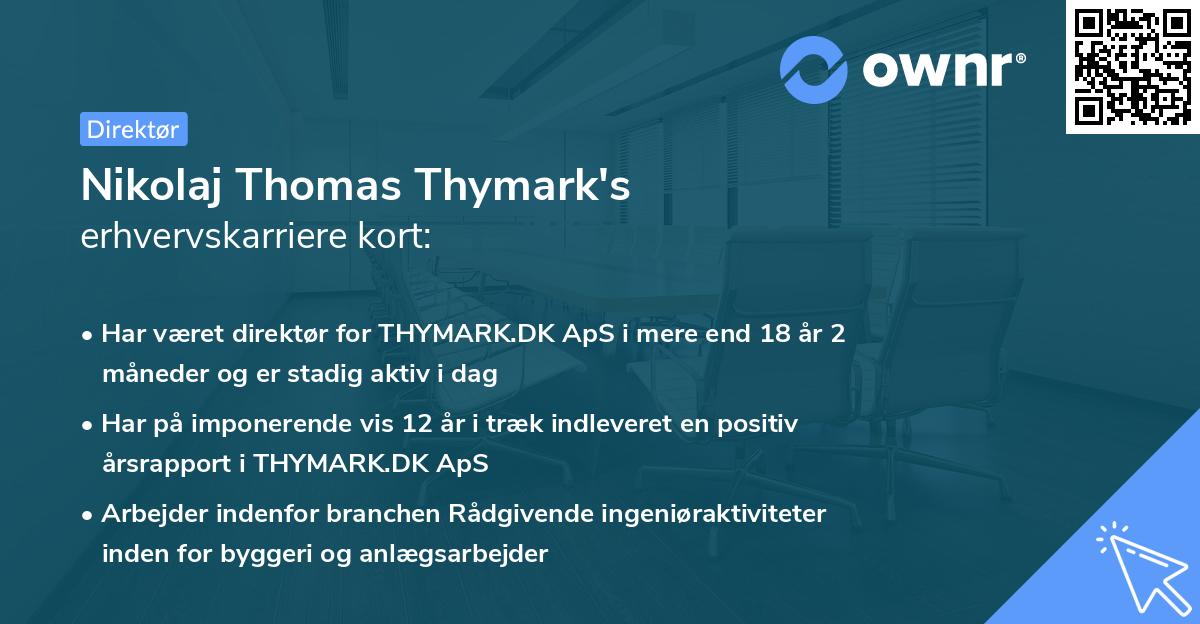 Nikolaj Thomas Thymark's erhvervskarriere kort