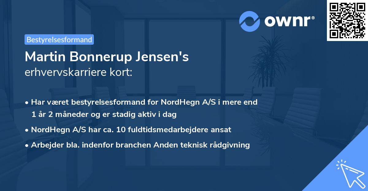 Martin Bonnerup Jensen's erhvervskarriere kort