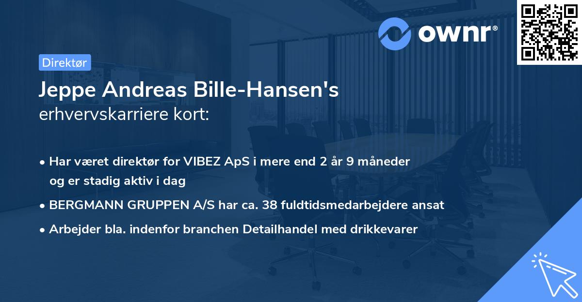 Jeppe Andreas Bille-Hansen's erhvervskarriere kort