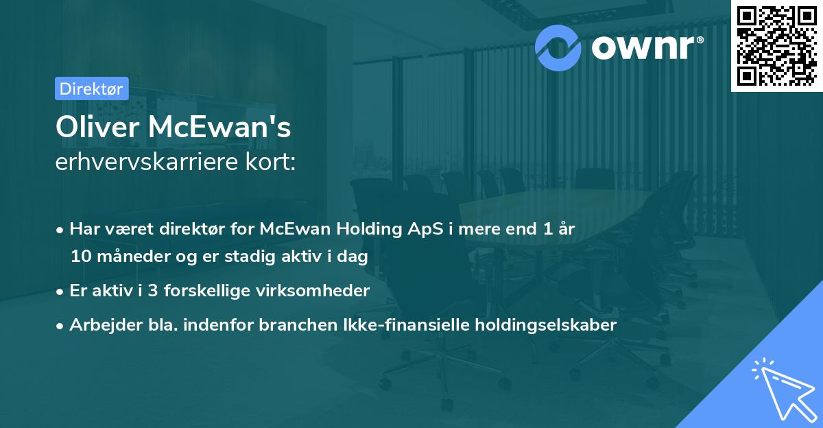 Oliver McEwan's erhvervskarriere kort