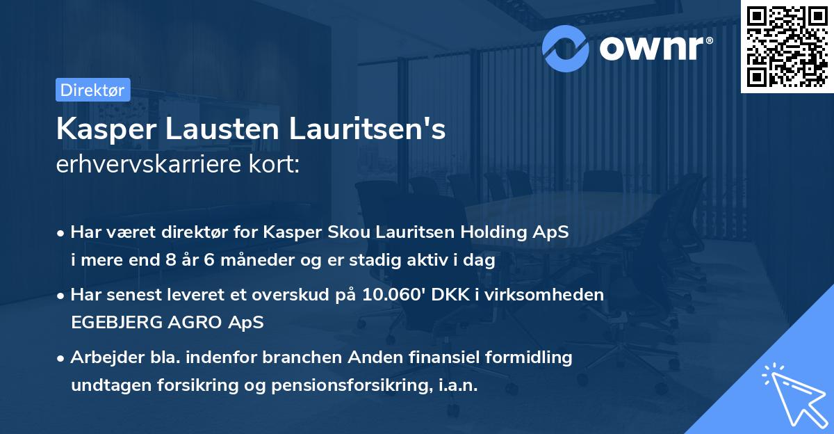 Kasper Lausten Lauritsen's erhvervskarriere kort