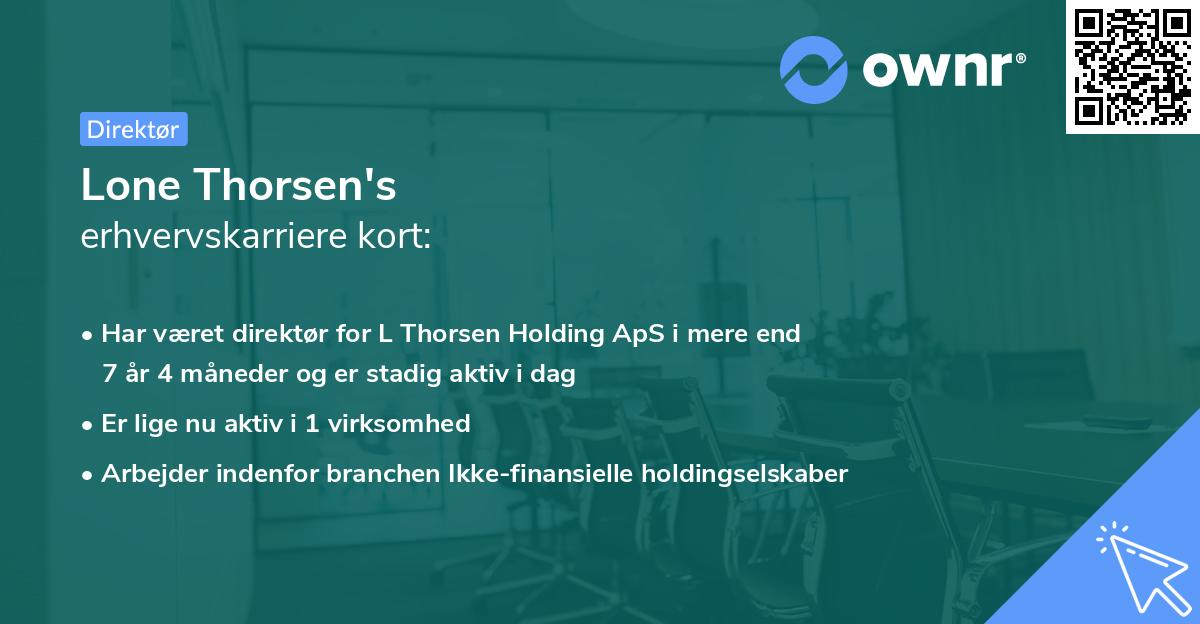 Lone Thorsen's erhvervskarriere kort
