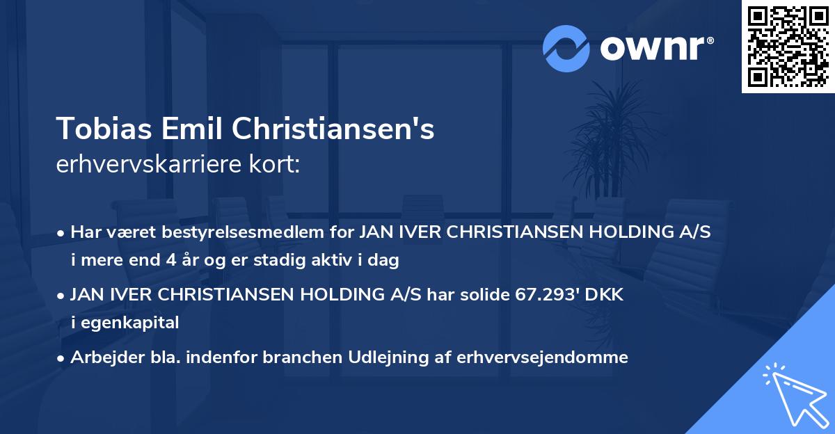 Tobias Emil Christiansen's erhvervskarriere kort