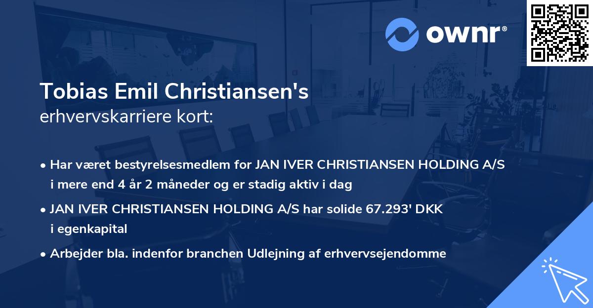 Tobias Emil Christiansen's erhvervskarriere kort