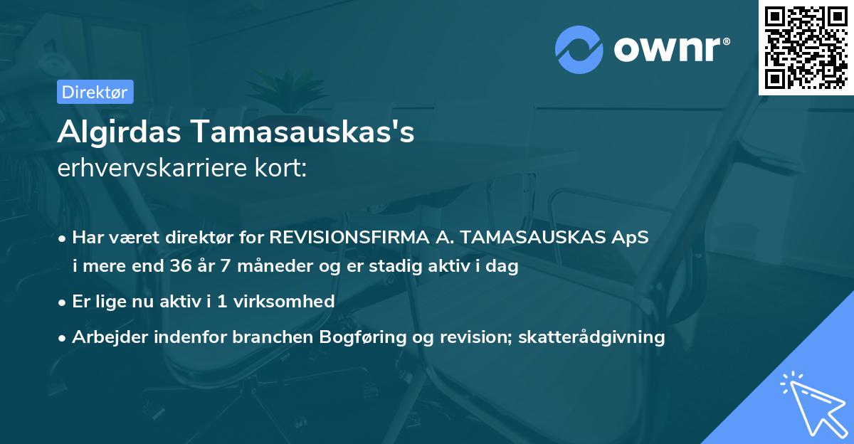 Algirdas Tamasauskas's erhvervskarriere kort