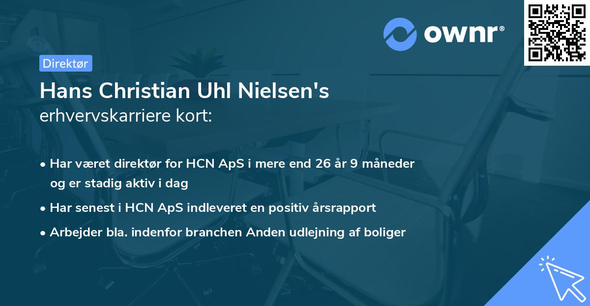 Hans Christian Uhl Nielsen's erhvervskarriere kort