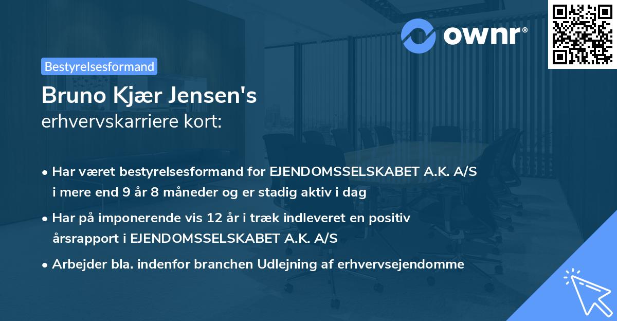 Bruno Kjær Jensen's erhvervskarriere kort