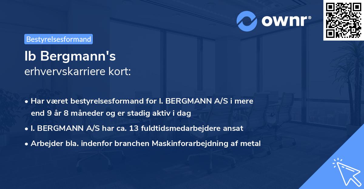 Ib Bergmann's erhvervskarriere kort