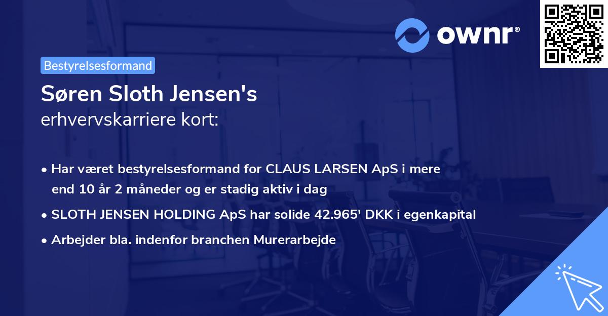 Søren Sloth Jensen's erhvervskarriere kort