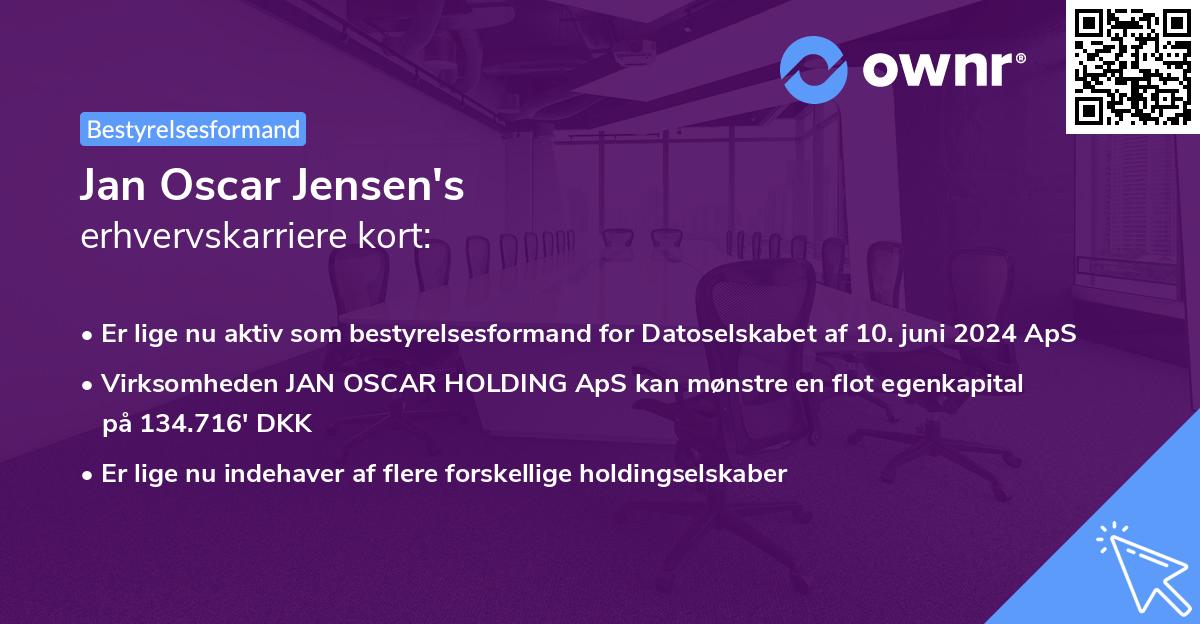 Jan Oscar Jensen's erhvervskarriere kort