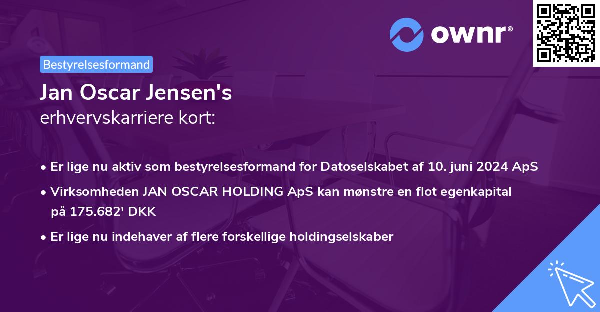 Jan Oscar Jensen's erhvervskarriere kort