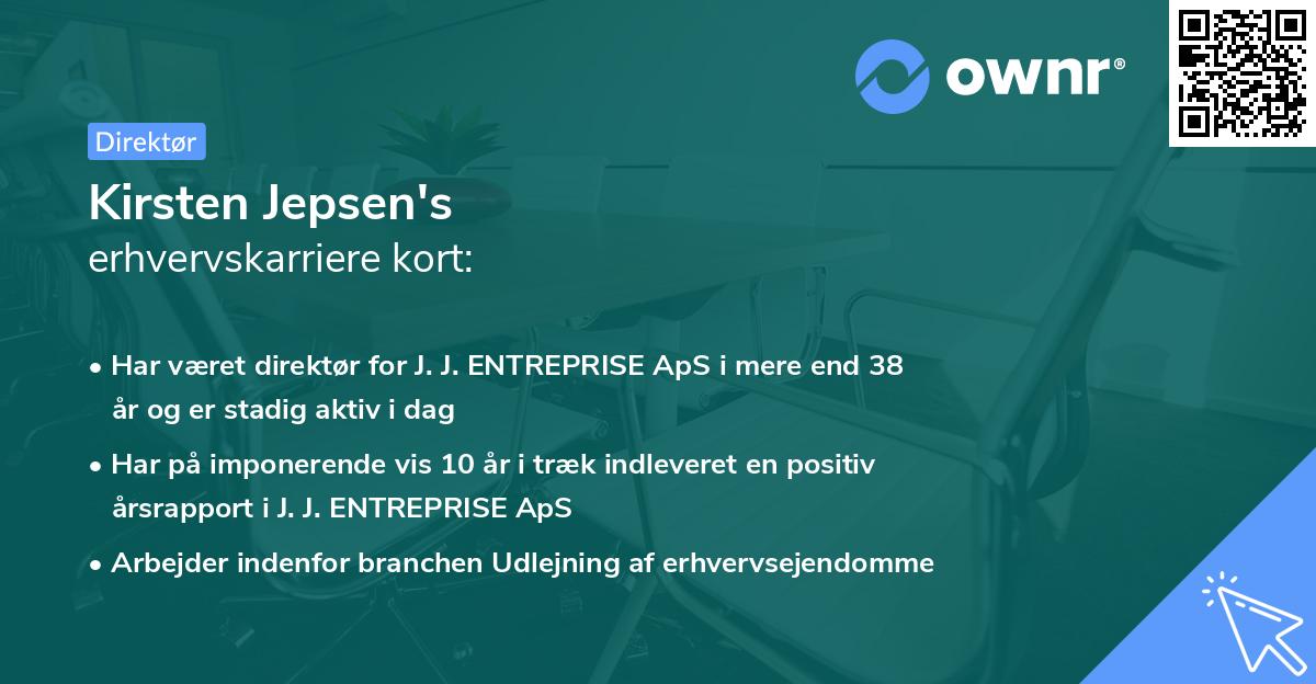Kirsten Jepsen's erhvervskarriere kort