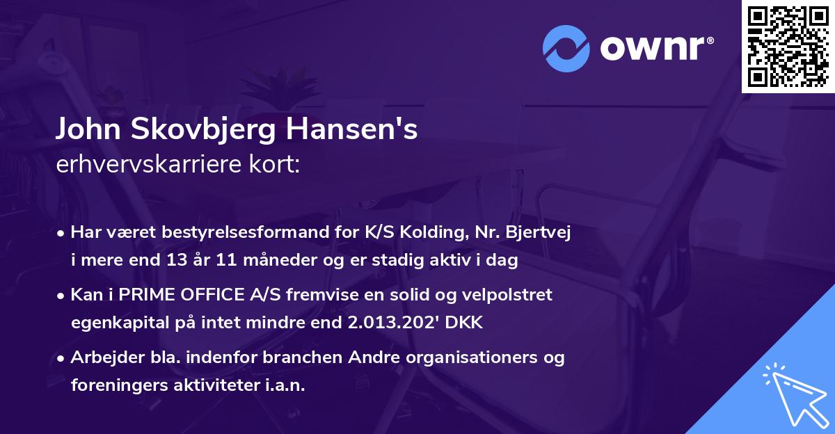 John Skovbjerg Hansen's erhvervskarriere kort