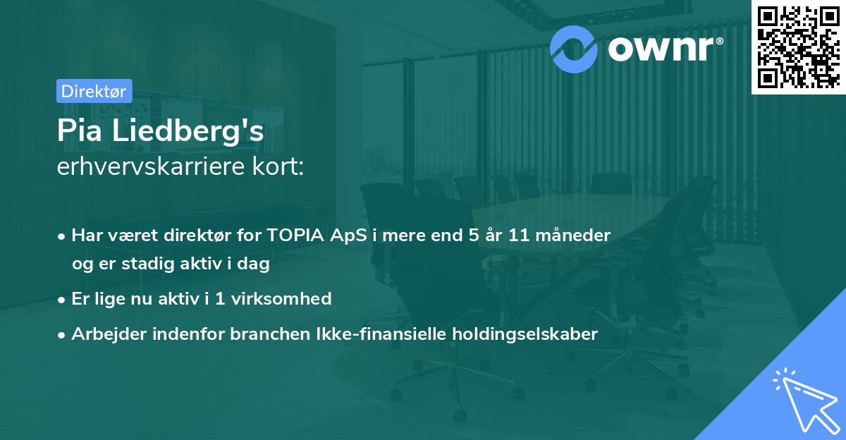 Pia Liedberg's erhvervskarriere kort